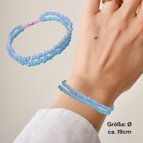 Elastisches Perlenarmband 2 Reihen