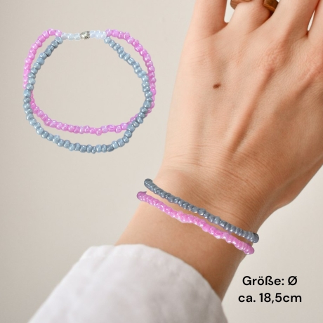 Elastisches Perlenarmband 2 Reihen