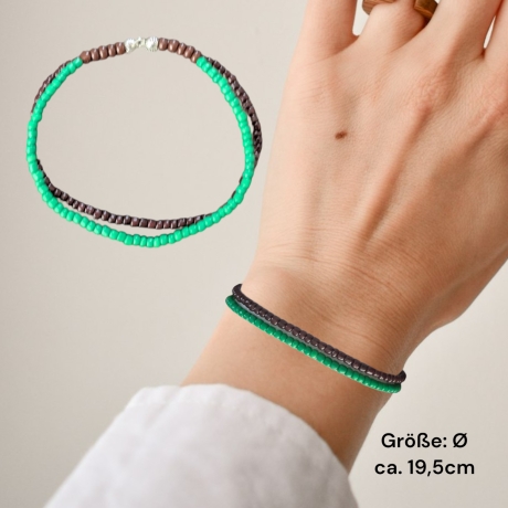 Elastisches Perlenarmband 2 Reihen