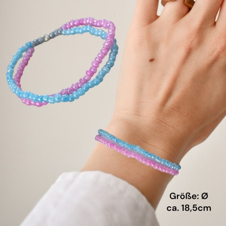 Elastisches Perlenarmband 2 Reihen