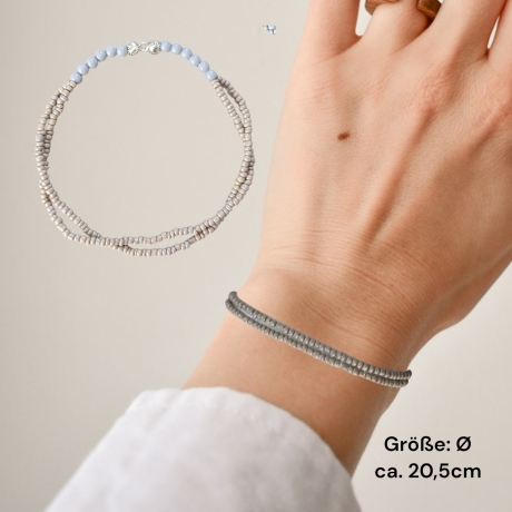 Elastisches Perlenarmband 2 Reihen