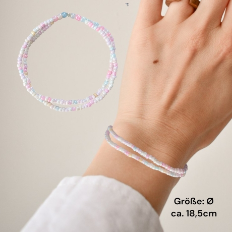 Elastisches Perlenarmband 2 Reihen