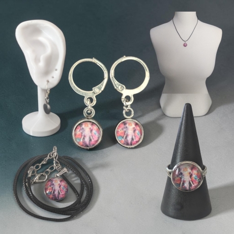 Schmuckset mit Motivstein