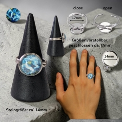 Fingerring 14mm Motivstein