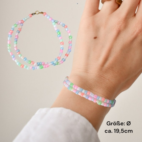 Elastisches Perlenarmband 2 Reihen