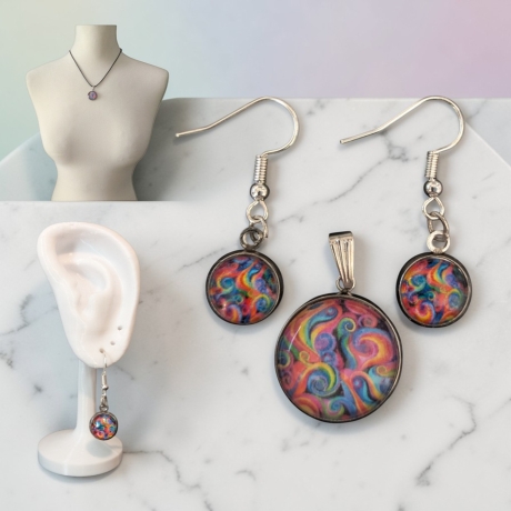 Schmuckset mit Motivstein