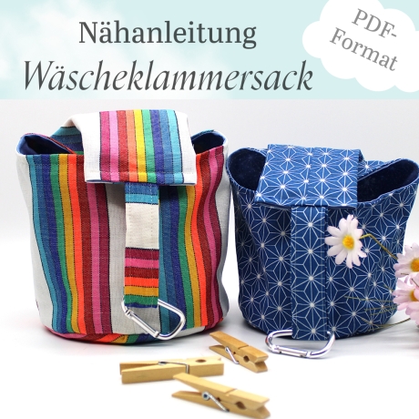 Nähanleitung Wäscheklammerbeutel Klammerbeutel in zwei Größen