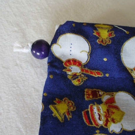 Nikolaussäckchen blau mit Schneemannmotiven von Hobbyhaus