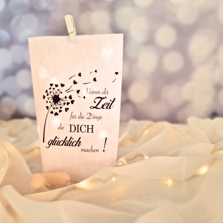 Lichtertüte, Lichterbeutel mit Spruch, Mitbringsel,Geschenk Idee