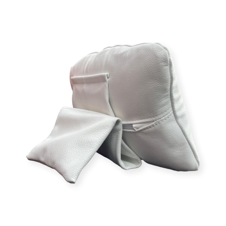 Nackenkissen mit Gewicht Lederkissen Farbe: weiß Maße:30x20 cm