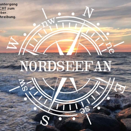Aufkleber Kompass Nordseefan 15cm - 60cm