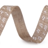 Textilband 5m Noten Beige / Blau 15mm