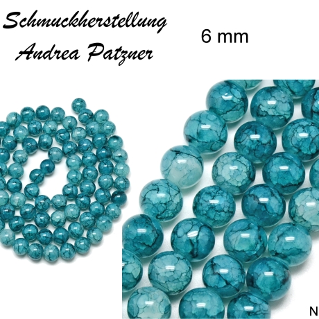 Perlen, Perle, Glas, Design Opalite turquoise
