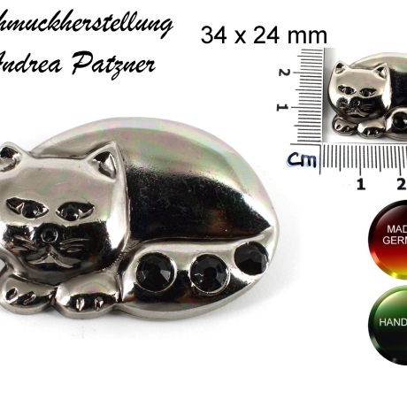 Brosche Katze Metall