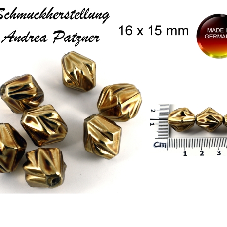 Acryl Perlen gold ca. 16x15 mm