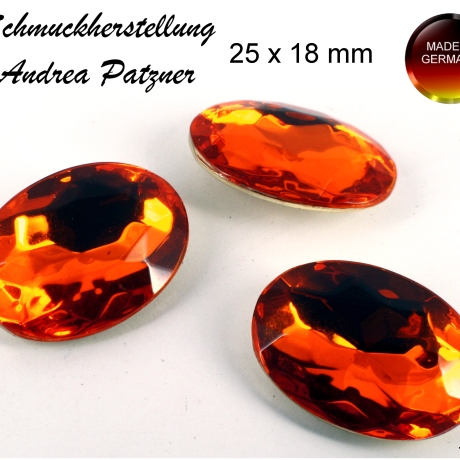 Acryl Cabochon Chatons orange ca. 25x18 mm