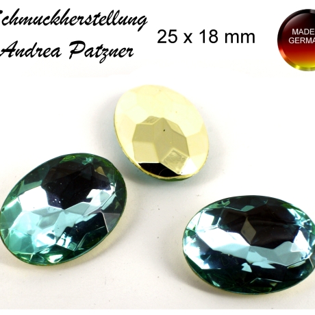 Acryl Cabochon Chatons hellblau 25x18 mm