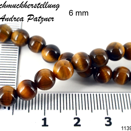 Perlen, Perle, Tigerauge 6 und 8 mm