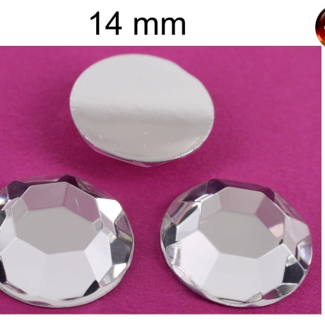 Cabochon, Chaton crystal, facettiert ca. 14 mm Acryl