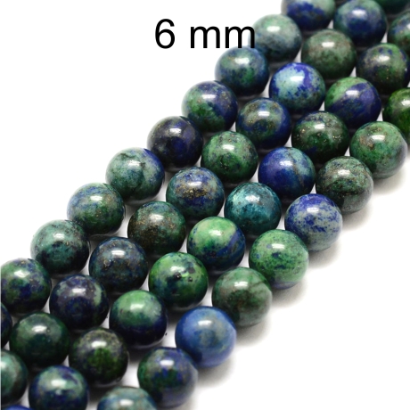 Perlen, Perle, Chrysokolla mit Lapislazuli ca 6 mm