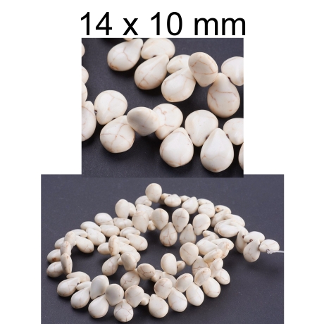 Perlen, Perle, Türkis Imitat ca. 14x10 mm