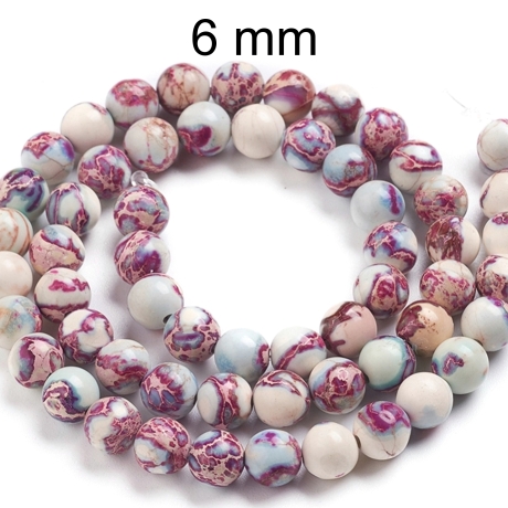 Perlen, Perle, Kaiserjaspis ca. 6 mm