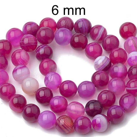 Perlen, Perle, Streifenachat ca 6 mm