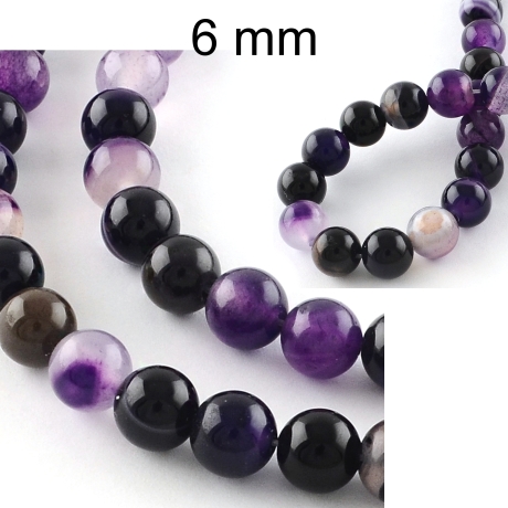 Perlen, Perle, Streifenachat ca 6 mm