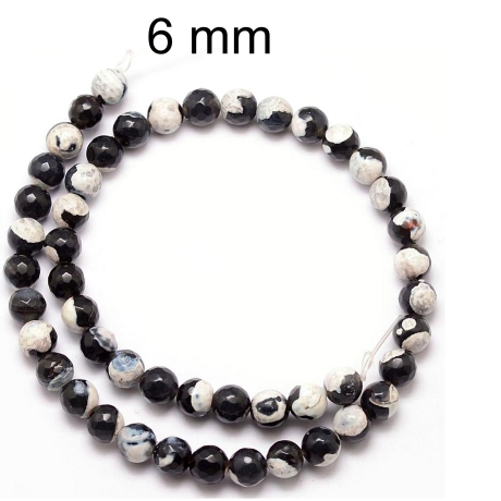 Perlen, Perle, Naturbrand Achat ca 6 mm