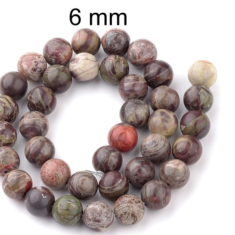 Perlen, Perle, Blumenachat ca 6 mm