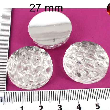 Cabochon, Schuppenmuster, crystal ca. 27 mm Acryl