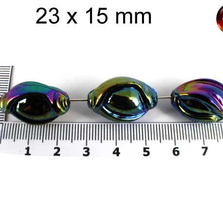 Perlen Acryl Regenbogen ca. 23x15 mm