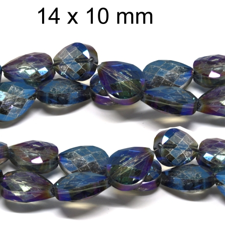 Glas Luxusperlen blau-lila ca. 14x10 mm