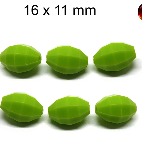 Acryl Perlen facettiert grün ca. 16x11 mm