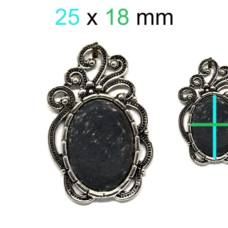 Anhänger Cabochonträger für 25x18 mm Cabochon