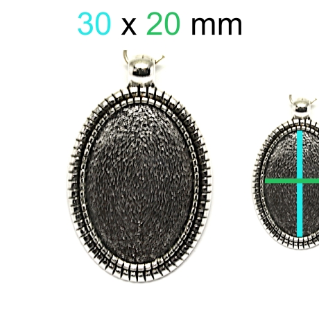 Anhänger Cabochonträger für 30x20 mm Cabochon