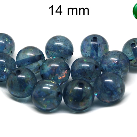 Polaris, Flitterperle, dunkelblau, rund, ca. 14 mm