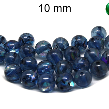 Polaris, Flitterperle, dunkelblau, rund, ca. 10 mm