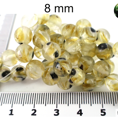 handgefertigte Millefiori Perlen mit Silberfolie - ca. 8 mm Glas