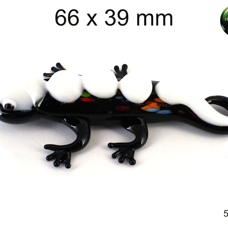 Glas - handgearbeiteter Salamander-Anhänger - ca. 66 x 39 mm 