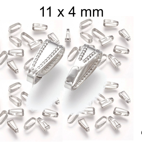 Anhängerschlaufen, Metall, silber, ca. 11x4 mm