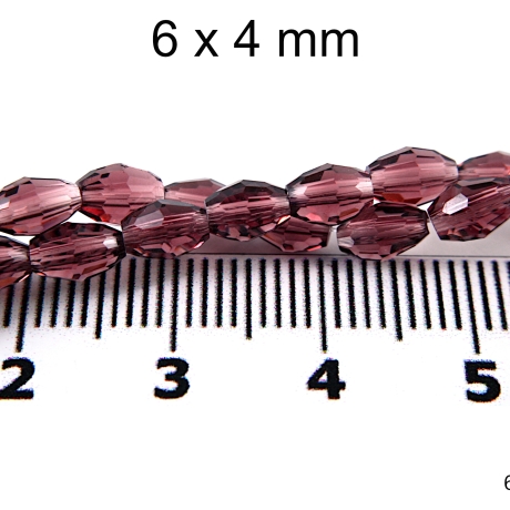 Perlen, Kristallschliff, ca. 6x4 mm