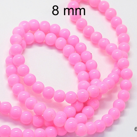 gebrannte Perlen, rosa, ca. 8 mm