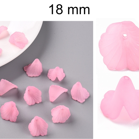 Perlkappen - rosa - ca. 18 mm - Acryl