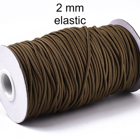 Fädelmaterial - elastisch - ca. 2 mm - Kautschuk umwoben -