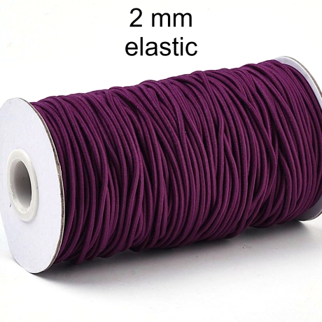 Fädelmaterial - elastisch - ca. 2 mm - Kautschuk umwoben -