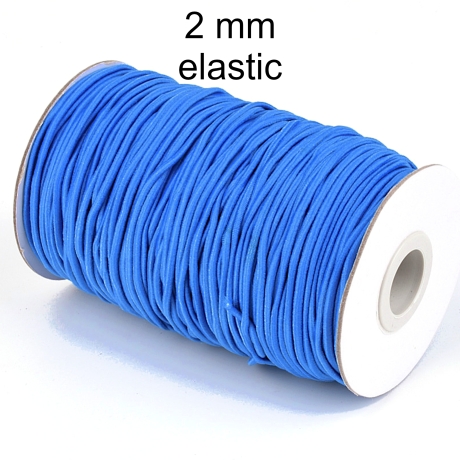 Fädelmaterial - elastisch - ca. 2 mm - Kautschuk umwoben -