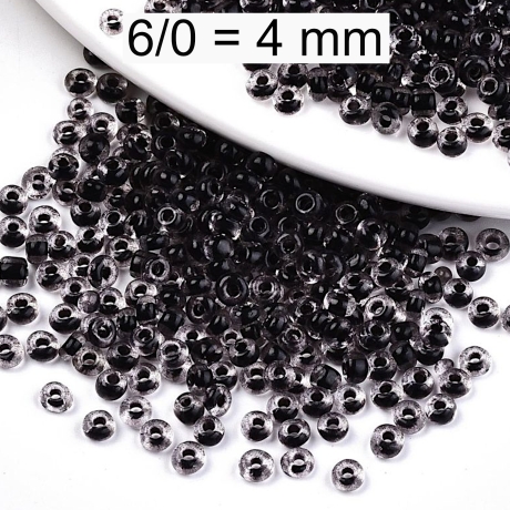 Rocailles - Perlen - inside color schwarz - ca. 4mm - Glas