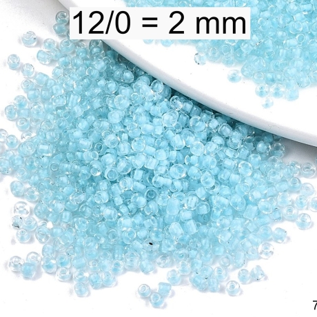 Rocailles - Perlen - inside color himmelblau - ca. 2mm - Glas