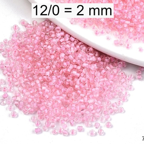 Rocailles - Perlen - inside color rose - ca. 2mm - Glas